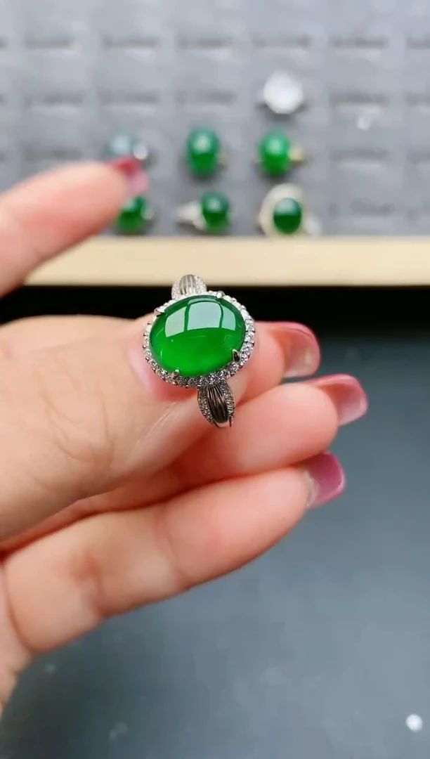【闪购商品】翡翠戒指银S925镶嵌132131