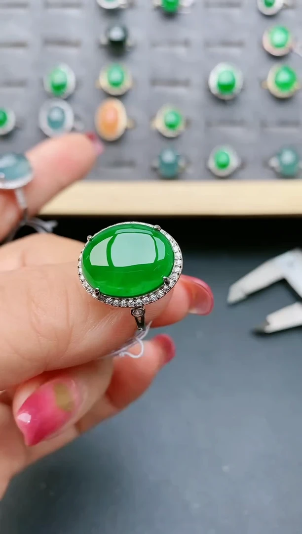 【闪购商品】翡翠戒指银S925镶嵌21321