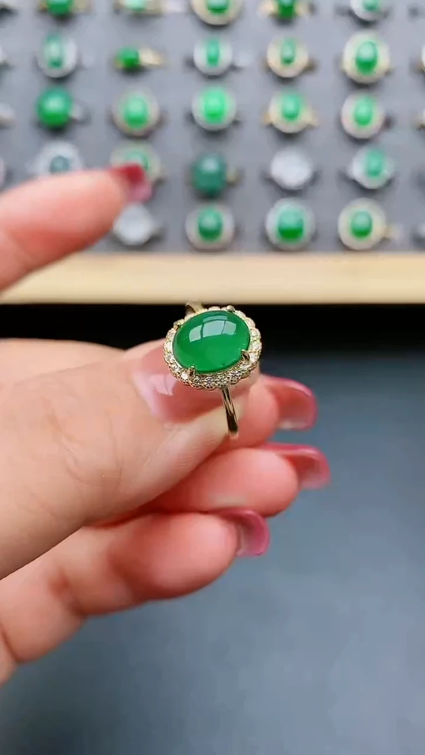 【闪购商品】翡翠戒指银S925镶嵌32131