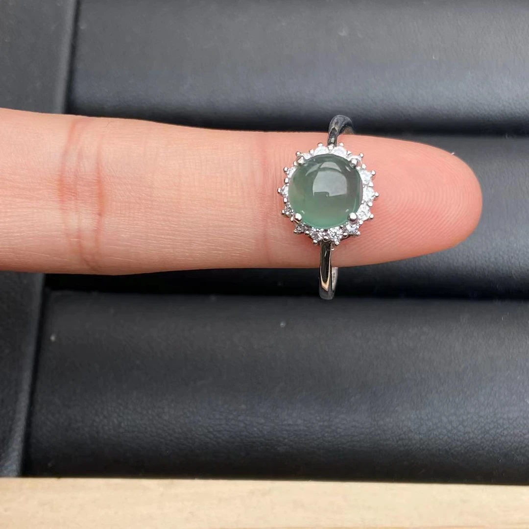 翡翠戒指银S925镶嵌