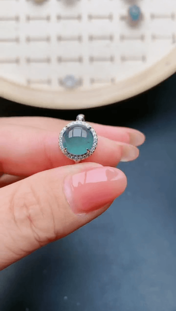 【闪购商品】翡翠戒指银S925镶嵌1321