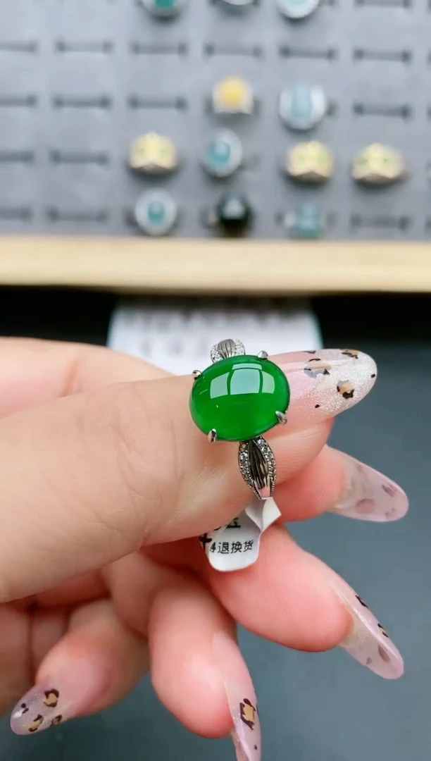 【闪购商品】翡翠戒指银S925镶嵌0805