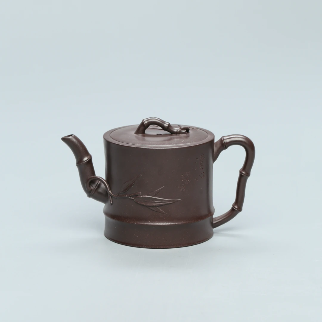 达观LHH32【玩艺轩】徐老师 秀竹 紫泥 205cc 紫砂壶赏瓷