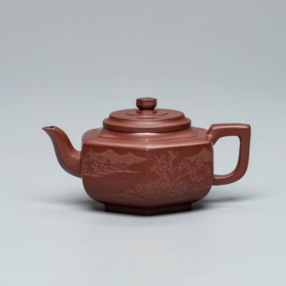达观SD13【紫茗轩】范勤君 六方雪华 紫泥 250CC 茶壶优茗醉