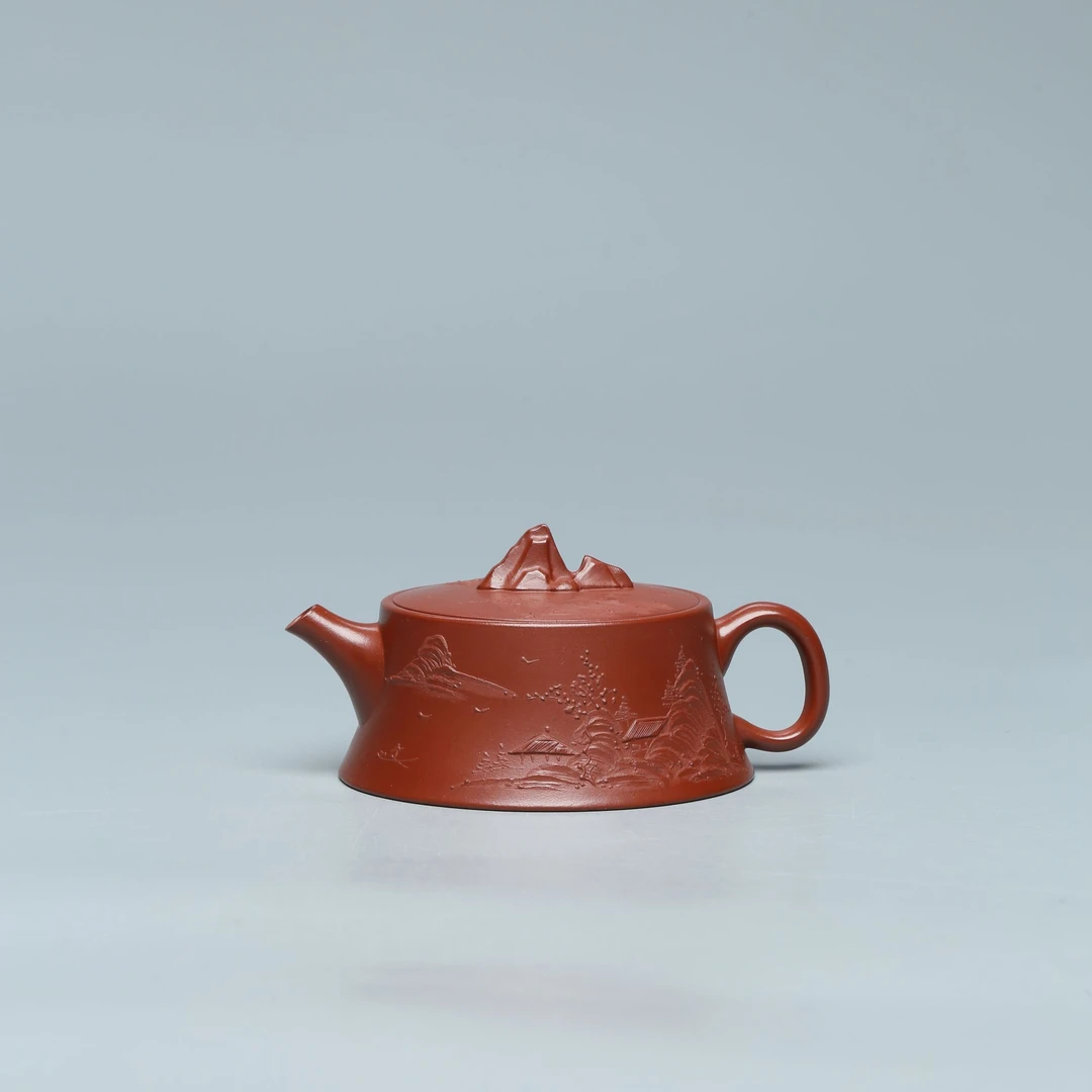 达观CXH69【芷玉斋】杜娟观山红皮龙200cc紫砂壶 紫源