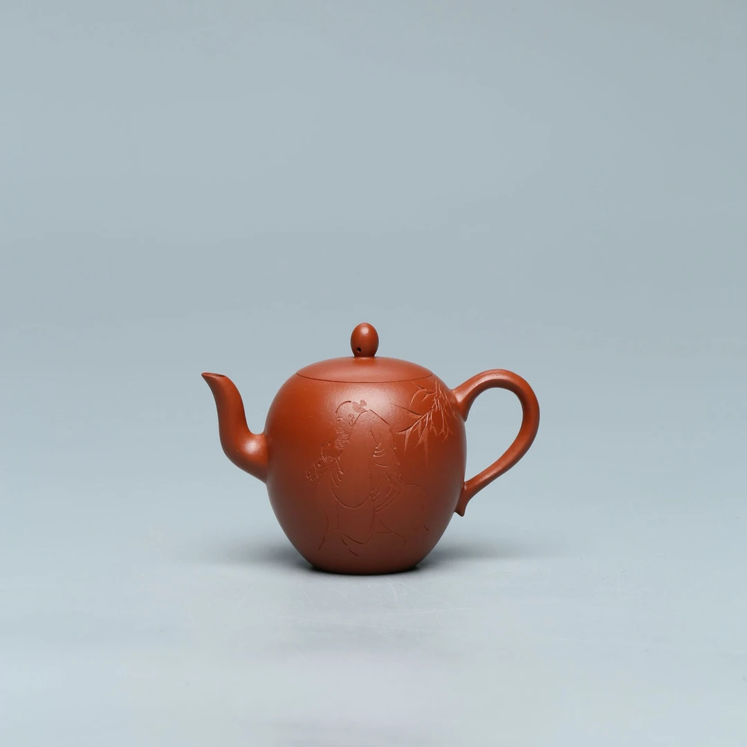 达观FQT02【风起堂】美人肩小红泥130cc紫砂壶 青仓