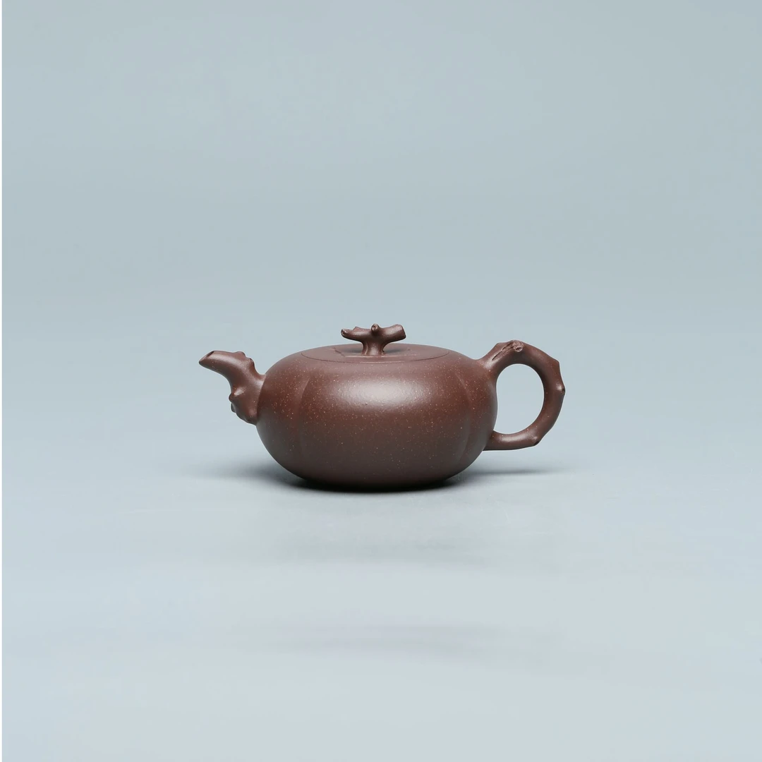 达观THX10【铁画轩】毛俊 柿花 深井老紫泥 170cc 紫砂壶赏瓷