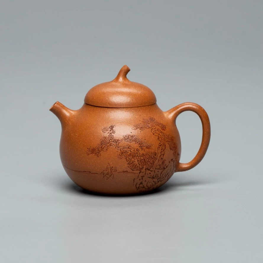 达观SD232【紫茗轩】范勤君 茄瓜 降坡泥 180CC 紫砂壶观达