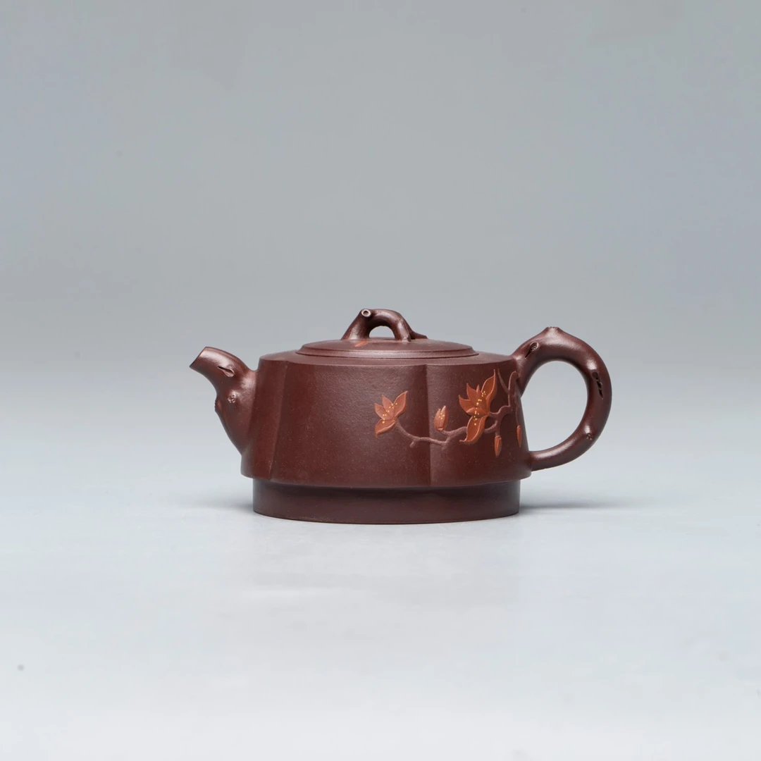 达观WW13【博砂堂】沈文娇 筋纹玉兰 紫泥 280cc紫砂壶观达