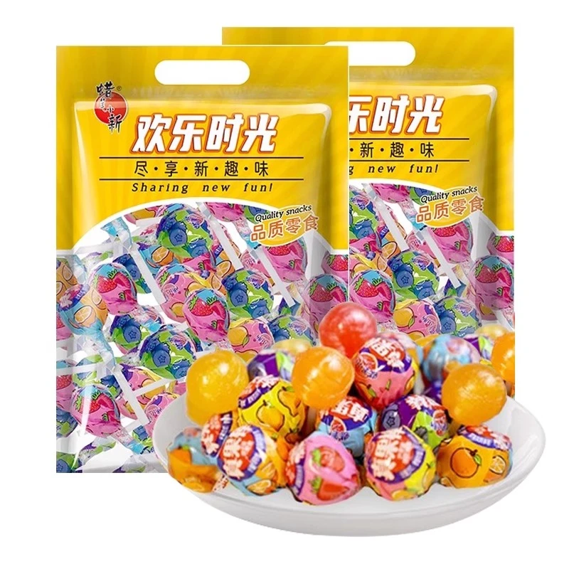 蜡笔小新真果棒棒糖综合水果味糖果儿童小孩零食喜糖散装