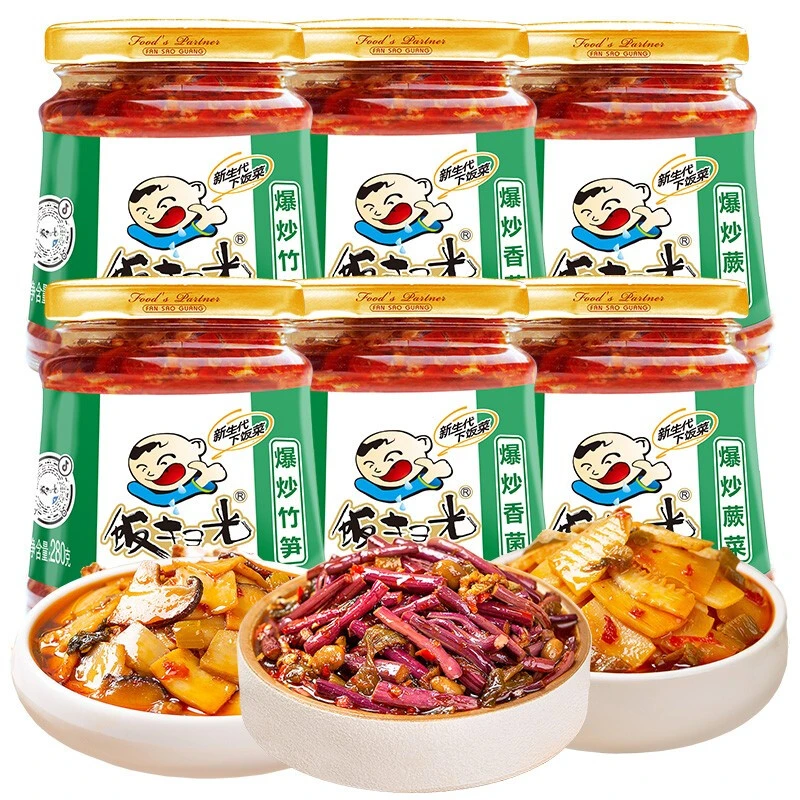 饭扫光下饭菜爆炒香菌金针菇外婆菜竹笋开胃榨菜咸菜拌饭酱2瓶