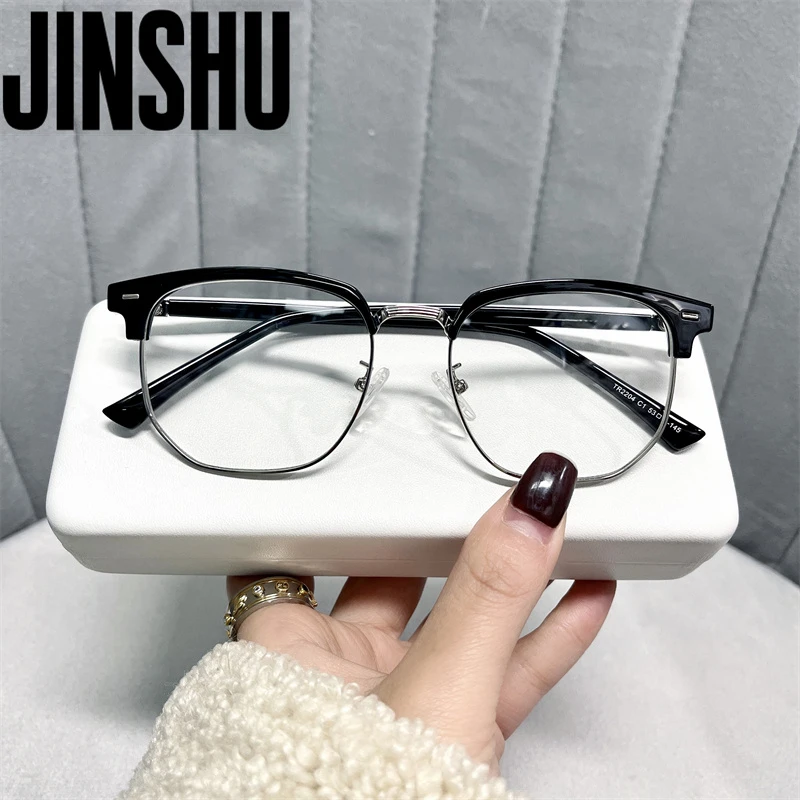 Madein X防蓝光眼镜女理工男防辐射素颜平光超轻显脸小半框眼睛