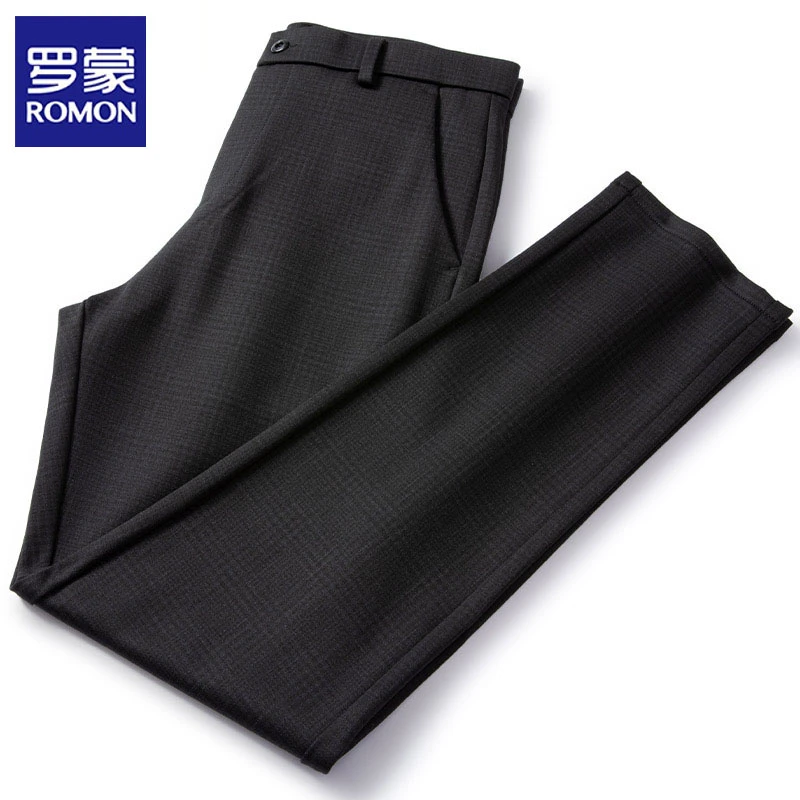 Romon/罗蒙休闲裤男春夏薄款中年男士西裤直筒宽松时尚休闲长裤子