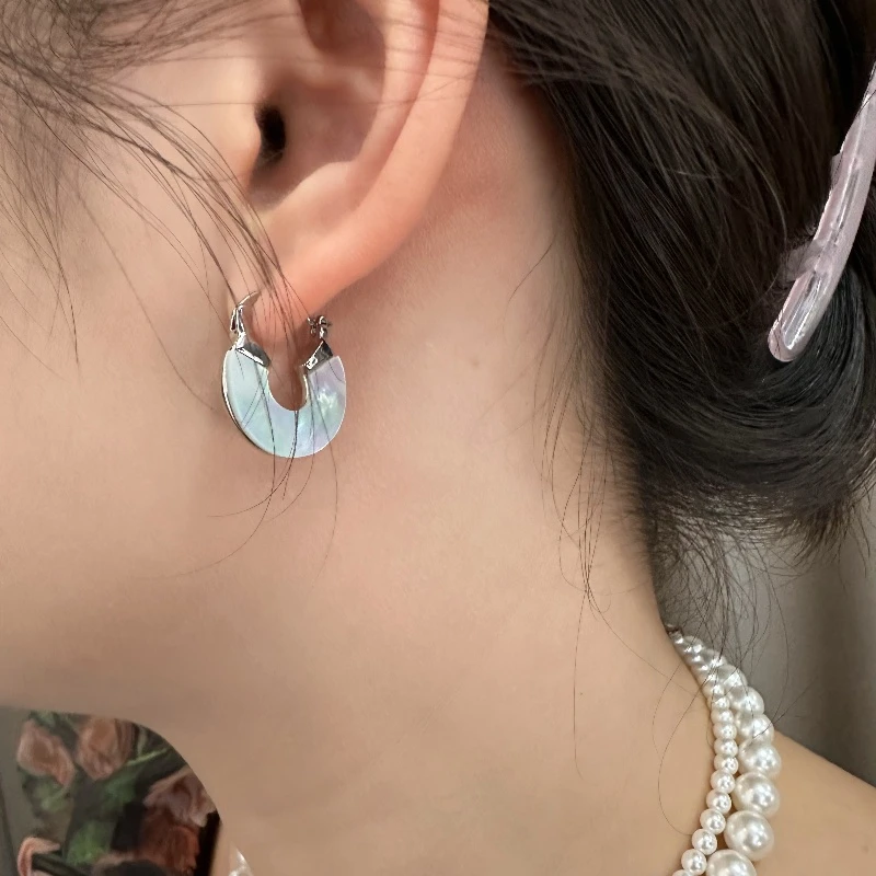 铜合金耳饰 【么么专属】精致扁平圈圈耳扣 简约百搭ins素款