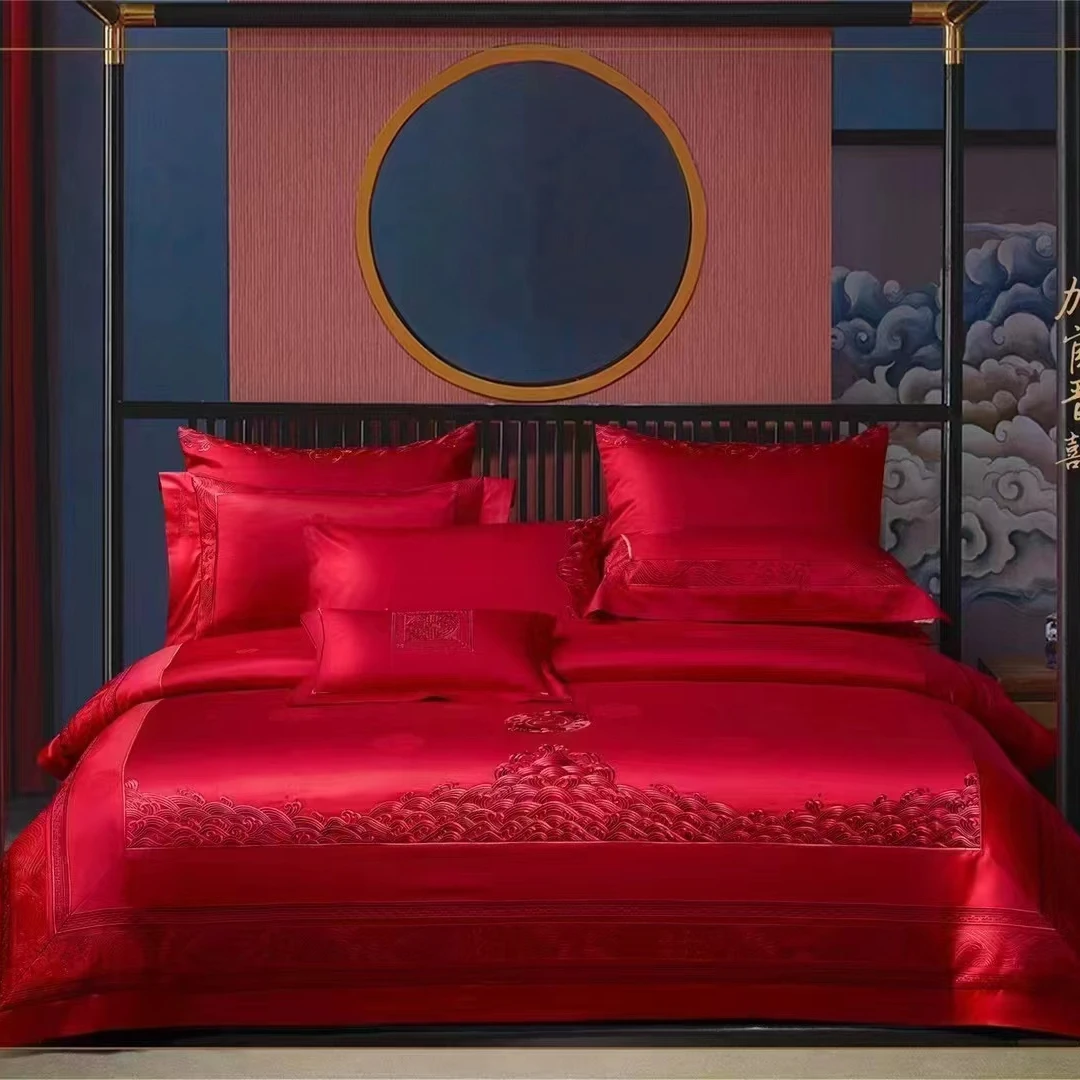 FL 结婚高端大红加官晋囍四件套