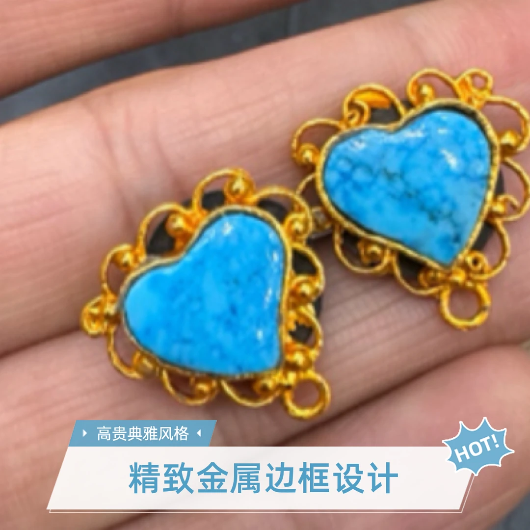 藏式尼泊尔手工镀金铜合金耳钉