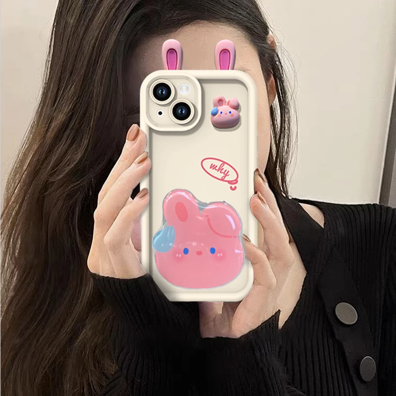 天眼阶梯青蛙兔子苹果13/14/15新款vivo/oppo华为小米全包手机壳