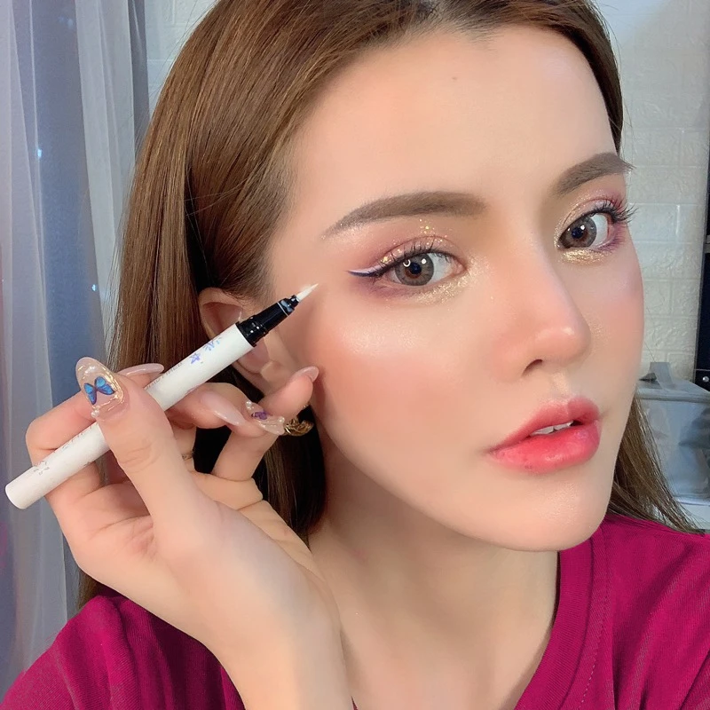 彩色眼线液笔女白色极细持久防水不晕染不脱色棕色新手初学者蓝色