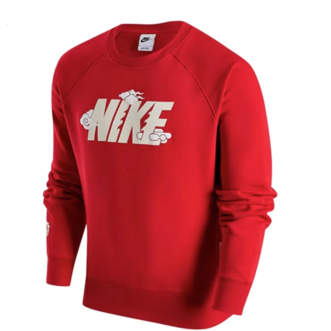 NIKE/耐克2024龙年限定款红色套头卫衣秋冬休闲宽松FZ6374657 *TJ