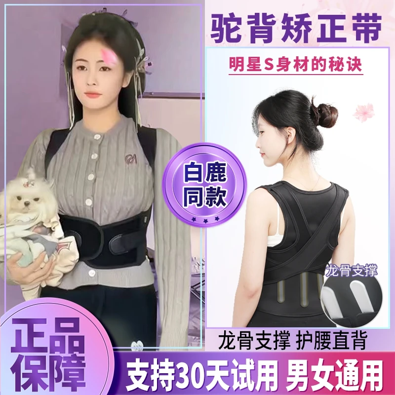 【白鹿同款】背带矫正驼背神器开肩矫姿带拉背防勒腰部支撑护腰带