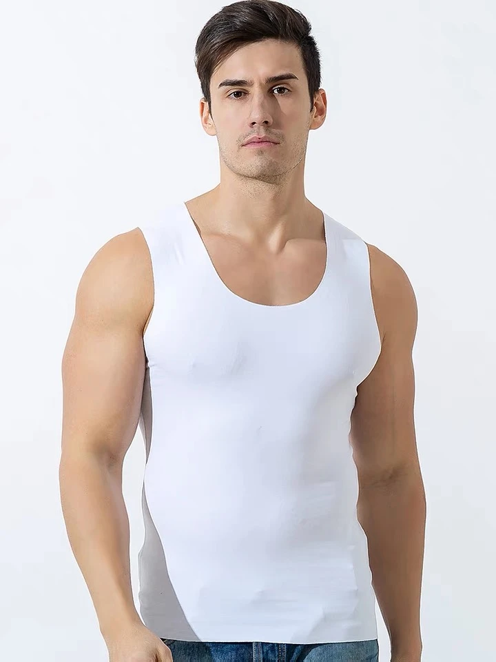 男款纯色背心纯色款春夏百搭透气时尚薄款弹力无袖