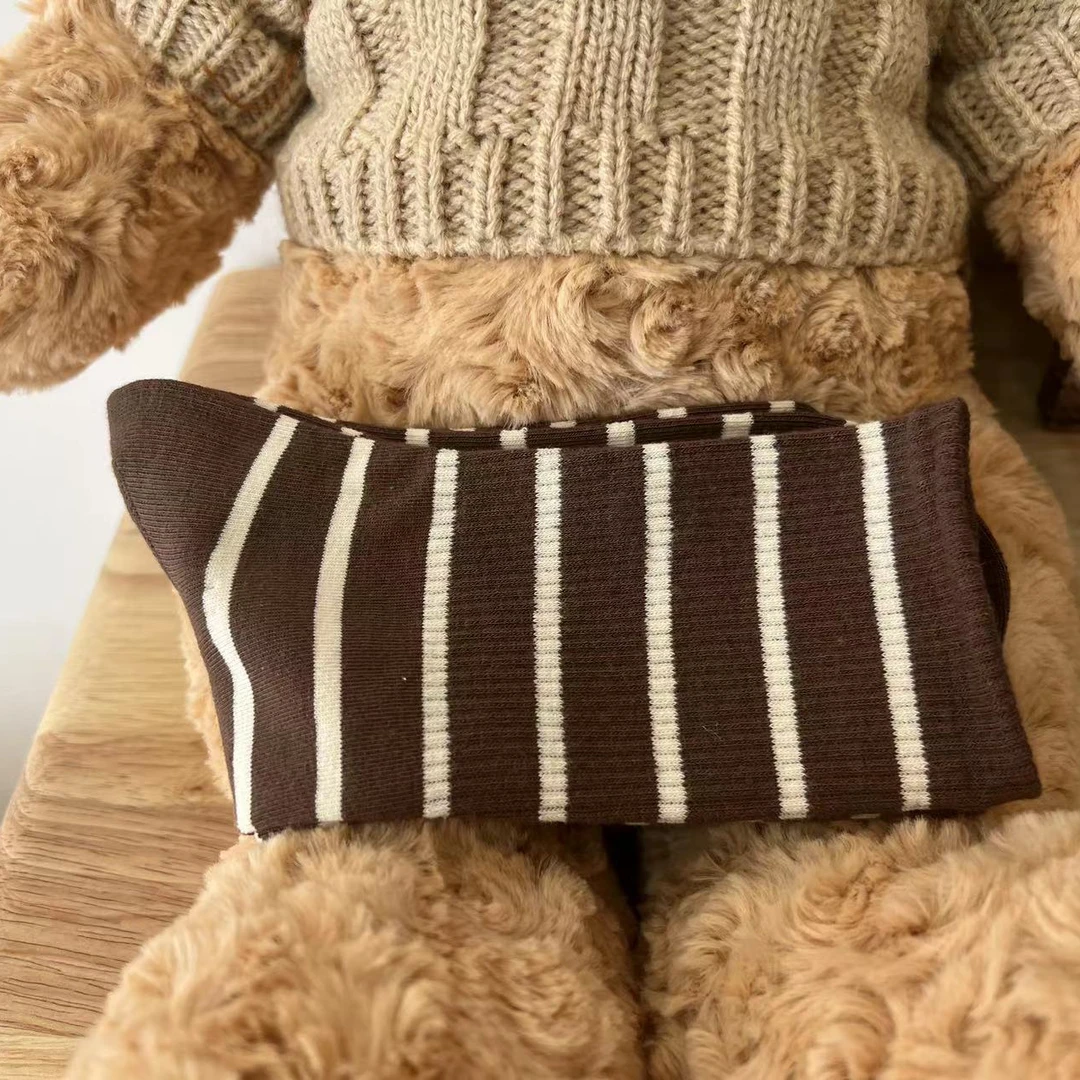 YX二 WZ2023新款条纹袜百搭保暖简约堆堆袜秋冬