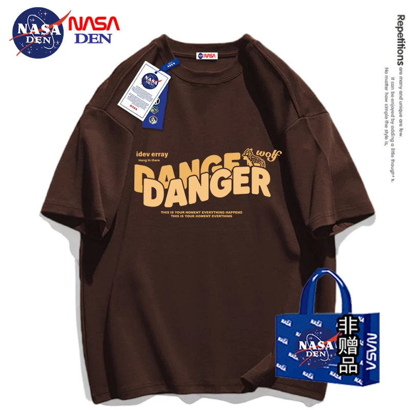 NASA联名法式纯棉五分袖t恤男百搭跑步运动透气休闲短袖男女同款