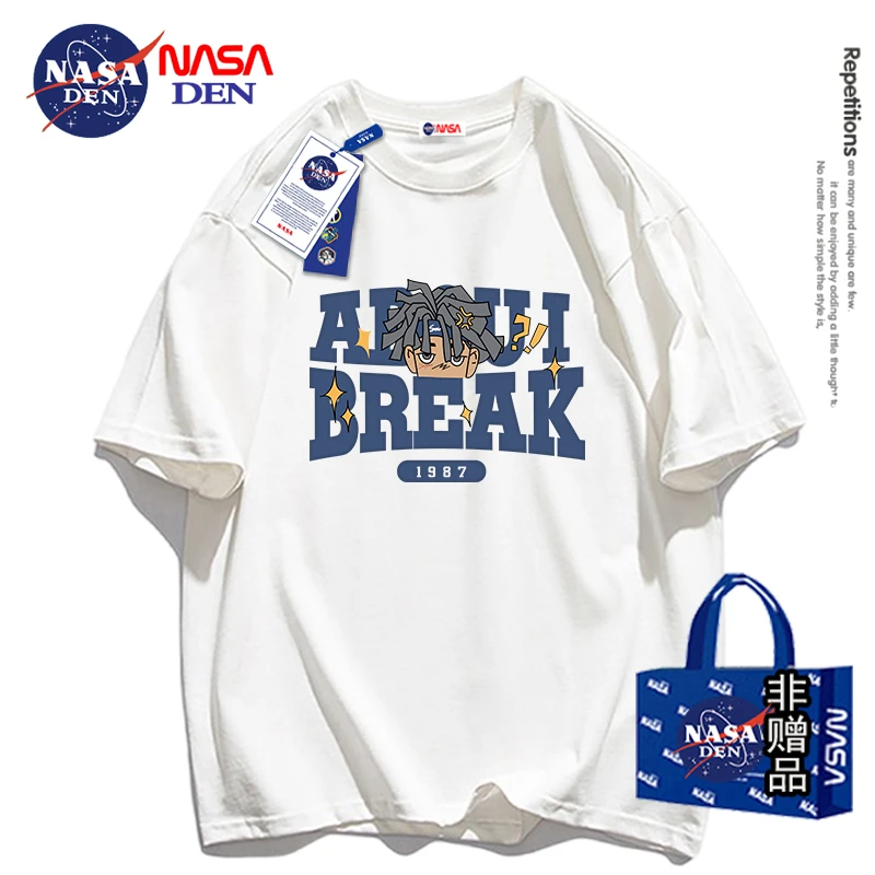 NASA联名男士夏季短袖圆领T恤印花百搭日常青春透气流行男女同款