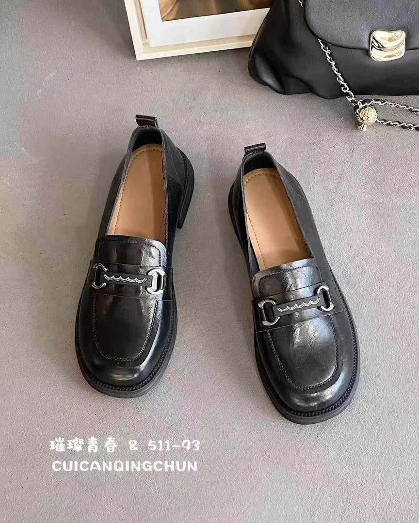 秋季一脚蹬英伦乐福鞋休闲真皮