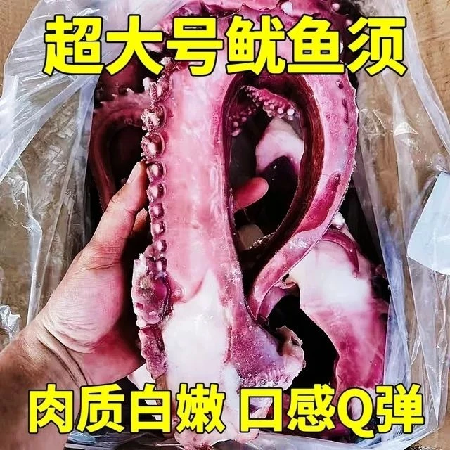 超大号鱿鱼须鱿鱼足新鲜冷冻特大章鱼须章鱼足八爪须章鱼小丸子食