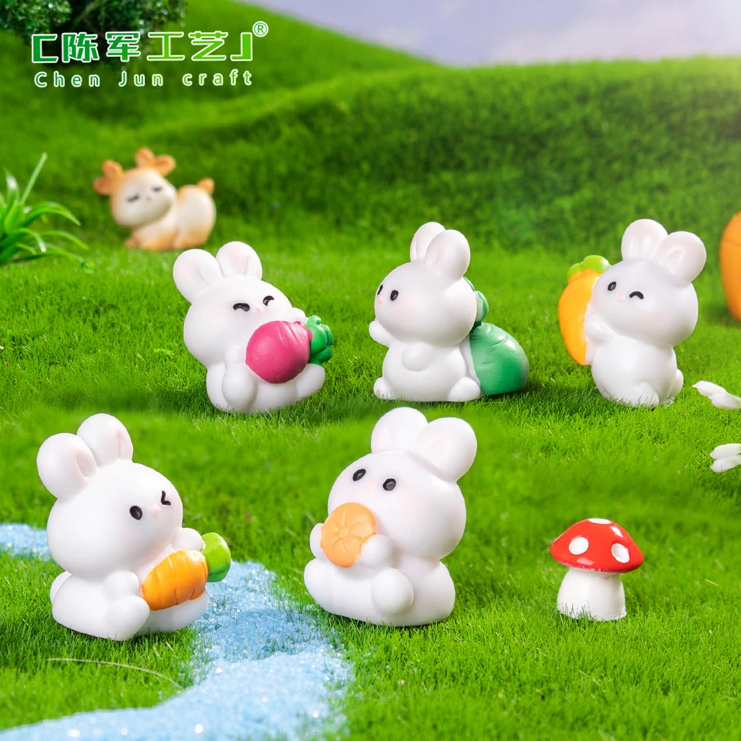 【双许愿+对对碰】可爱卡通萝卜小兔子 园艺造景diy装饰桌面小摆件