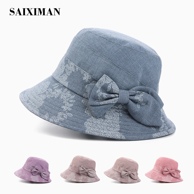 中年妈妈防晒渔夫帽新款夏季薄款遮阳帽老人帽子奶奶春秋盆帽凉帽