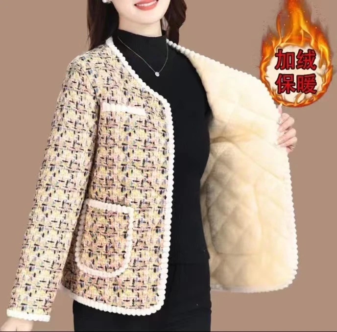 妈妈春秋装小香风中老年女装外套小香风洋气时尚小棉袄妈妈装衣服