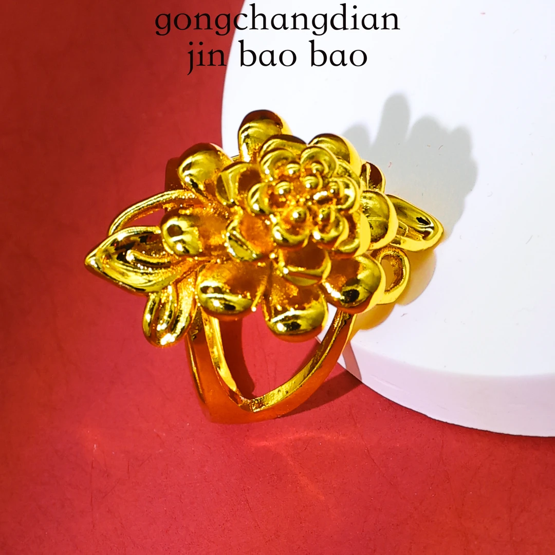 铜合金戒指 栀子花戒4002