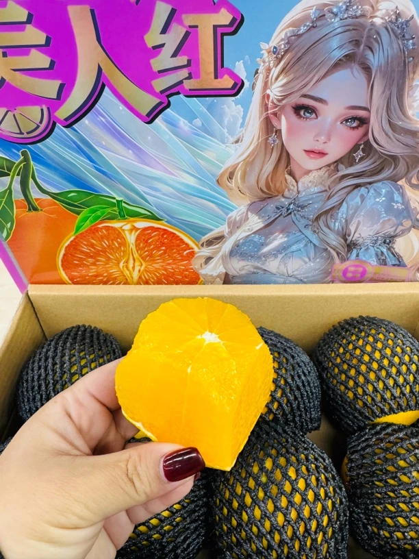 红美人果冻橙，每箱16个净6斤，四川
