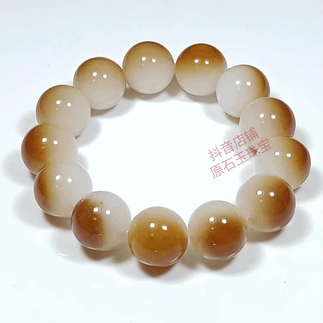 时尚百搭新品爆款糖白圆珠手串润泽细腻润白如脂16mm18mm20mm男款