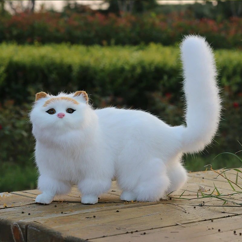 真兔皮仿真猫咪玩偶玩具动物模型摆件工艺品纪念品儿童生日礼物