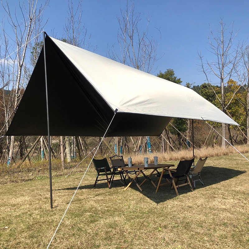 新疆包邮挡雨露营遮阳便携加厚防紫外线黑胶天幕遮光牛津