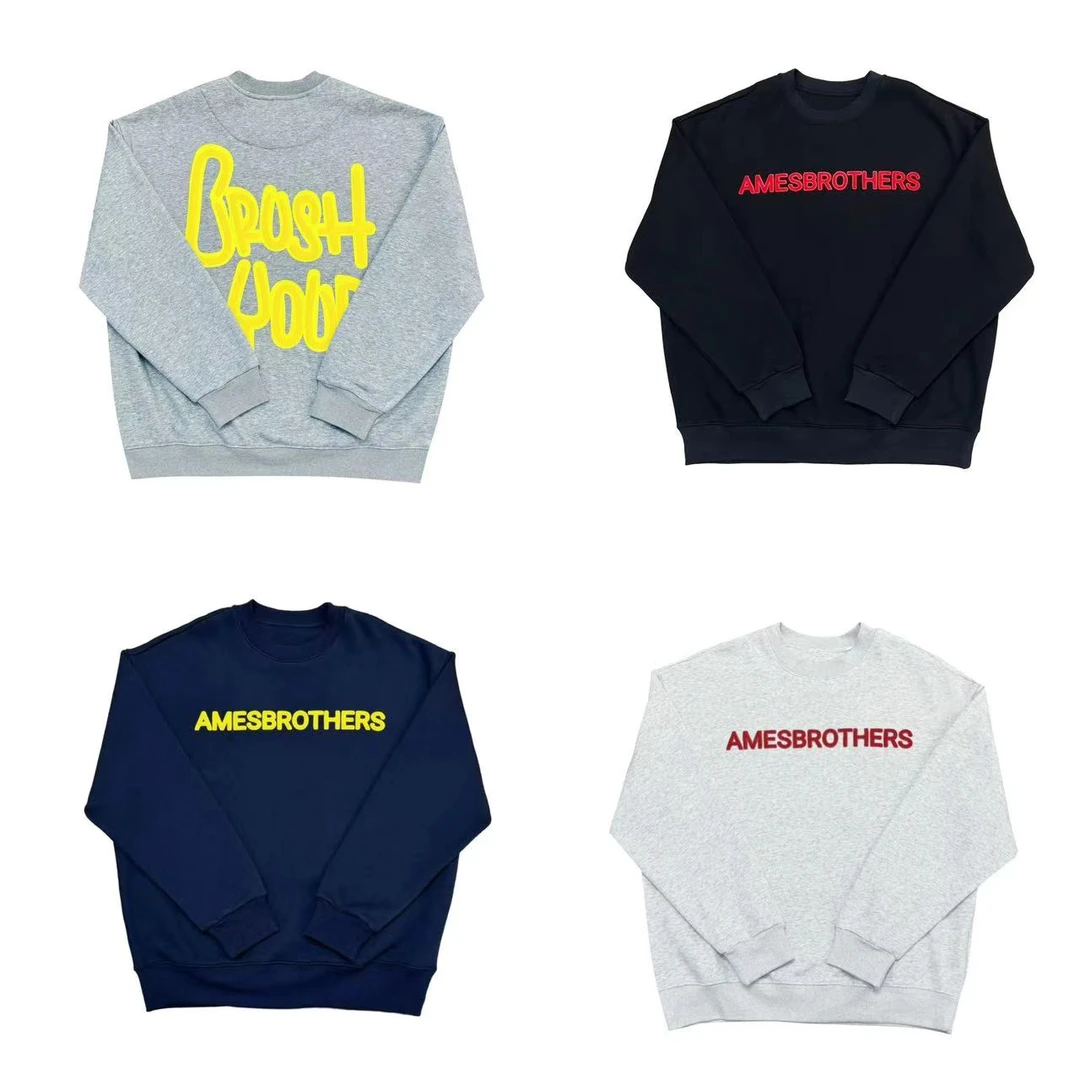 [XJ。]黑灰蓝四色凹凸字母logo奥利绒圆领潮流儿童卫衣(暖暖冬日)