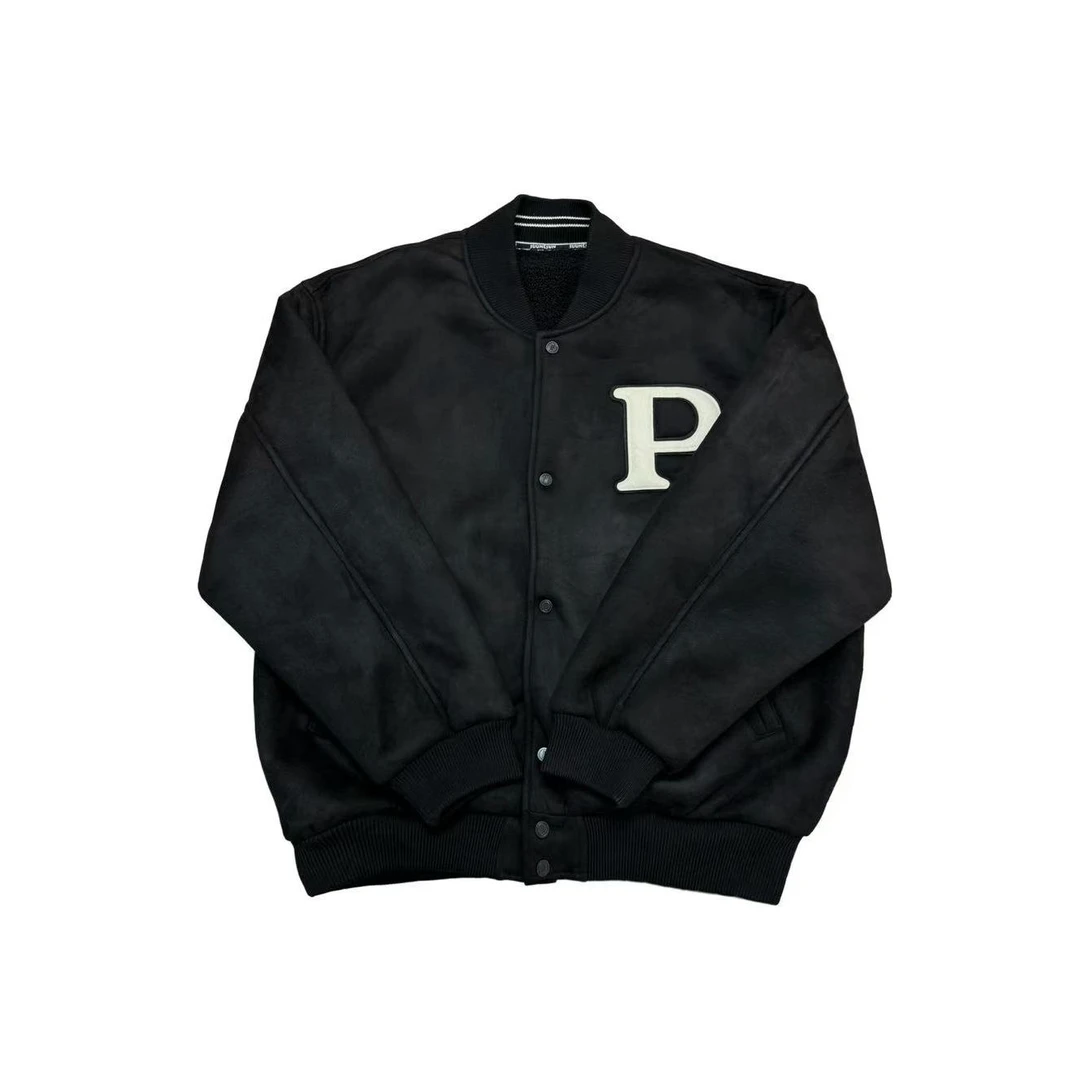 [X]]黑色绒面刺绣时尚潮流休闲宽松儿童休闲毛毛外套（暖暖冬日）