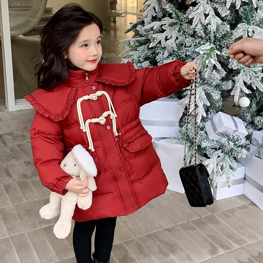 女童棉服2025冬季新款防水防寒中厚公主风棉衣女宝宝洋气冬季外套