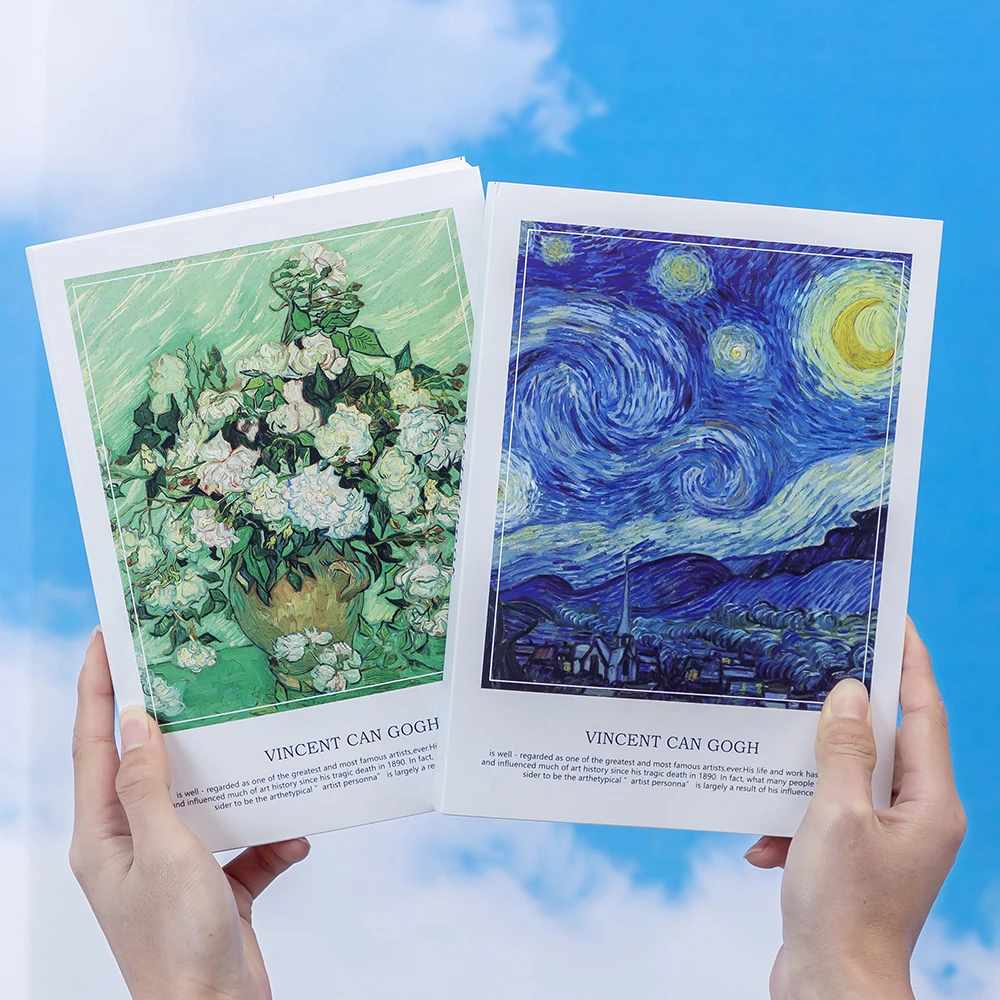 16K梵高超厚素描本ins高颜值学生速写本美术绘画本可拆卸涂鸦本大