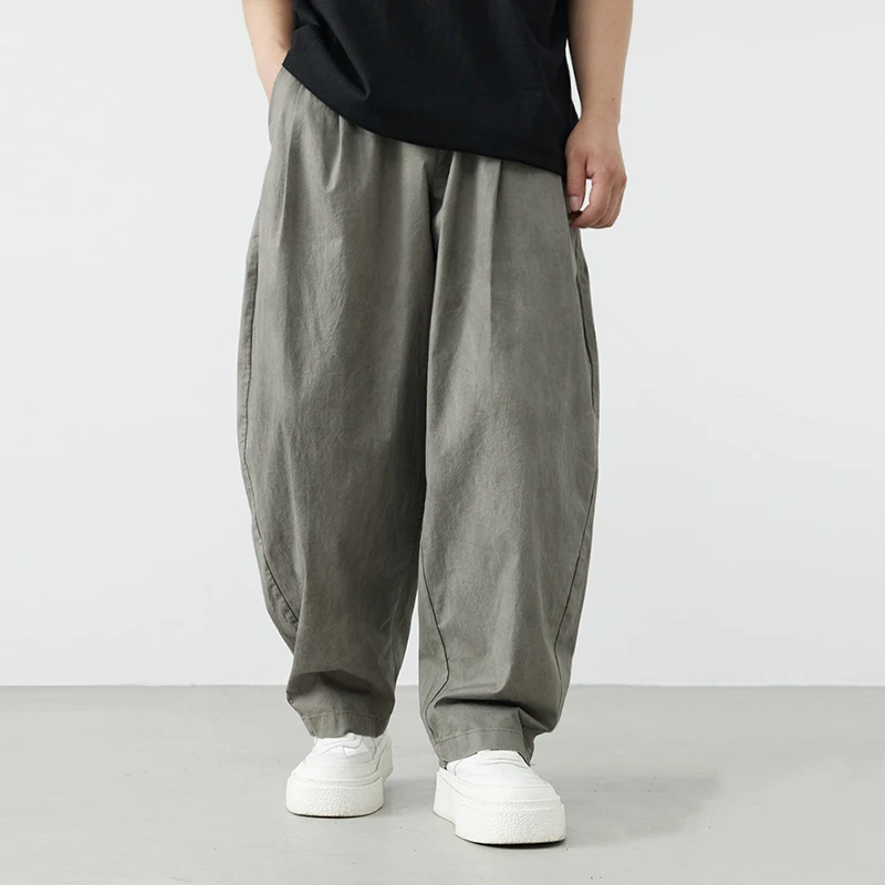 No退No换，断码清仓  薄款阔腿裤大码男纯色宽松萝卜裤