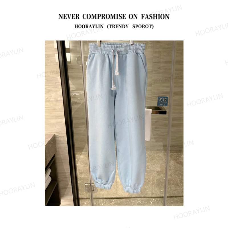 【HoorayLin】 “baby蓝”加绒加厚卫裤不怕冷