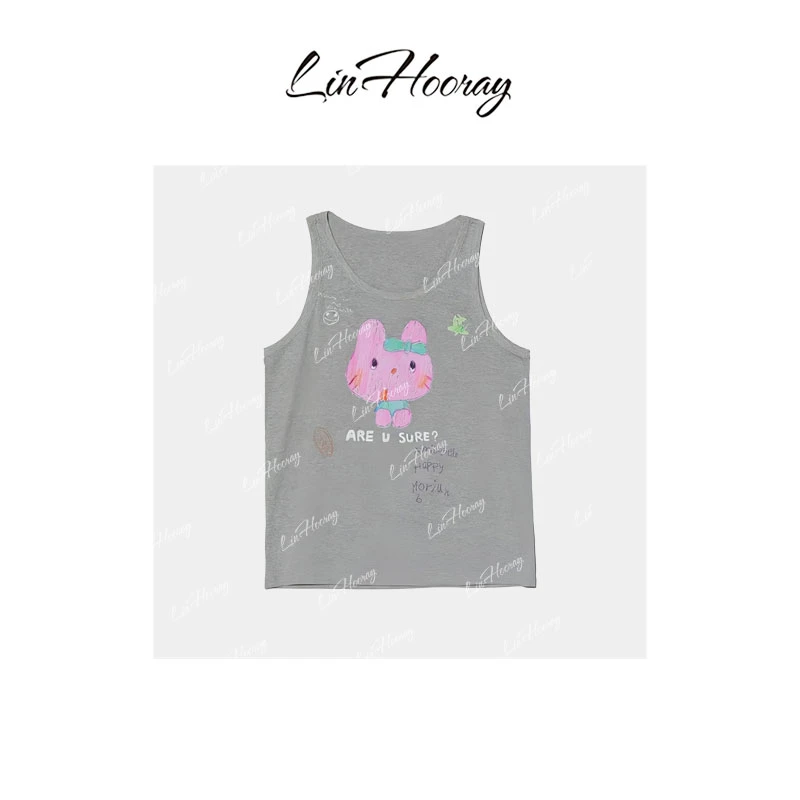 【HoorayLin】休闲慵懒萌兔背心#QD253