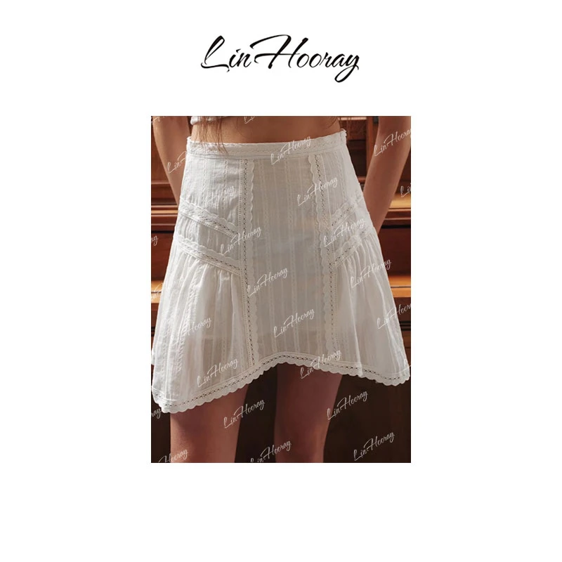 【HoorayLin】“张元*同款”不规则蕾丝短裙#HD8078