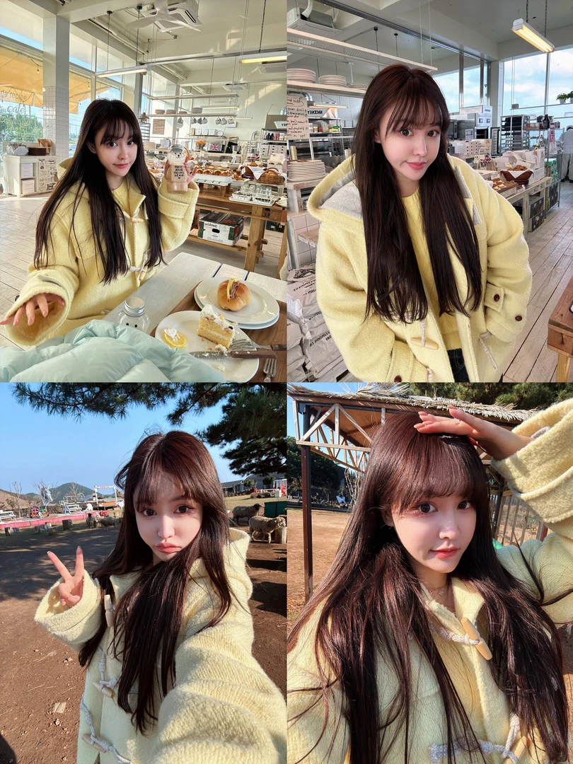 【HoorayLin】原版定制千m面料鹅黄色牛角扣巨显白连帽大衣#LHD1026