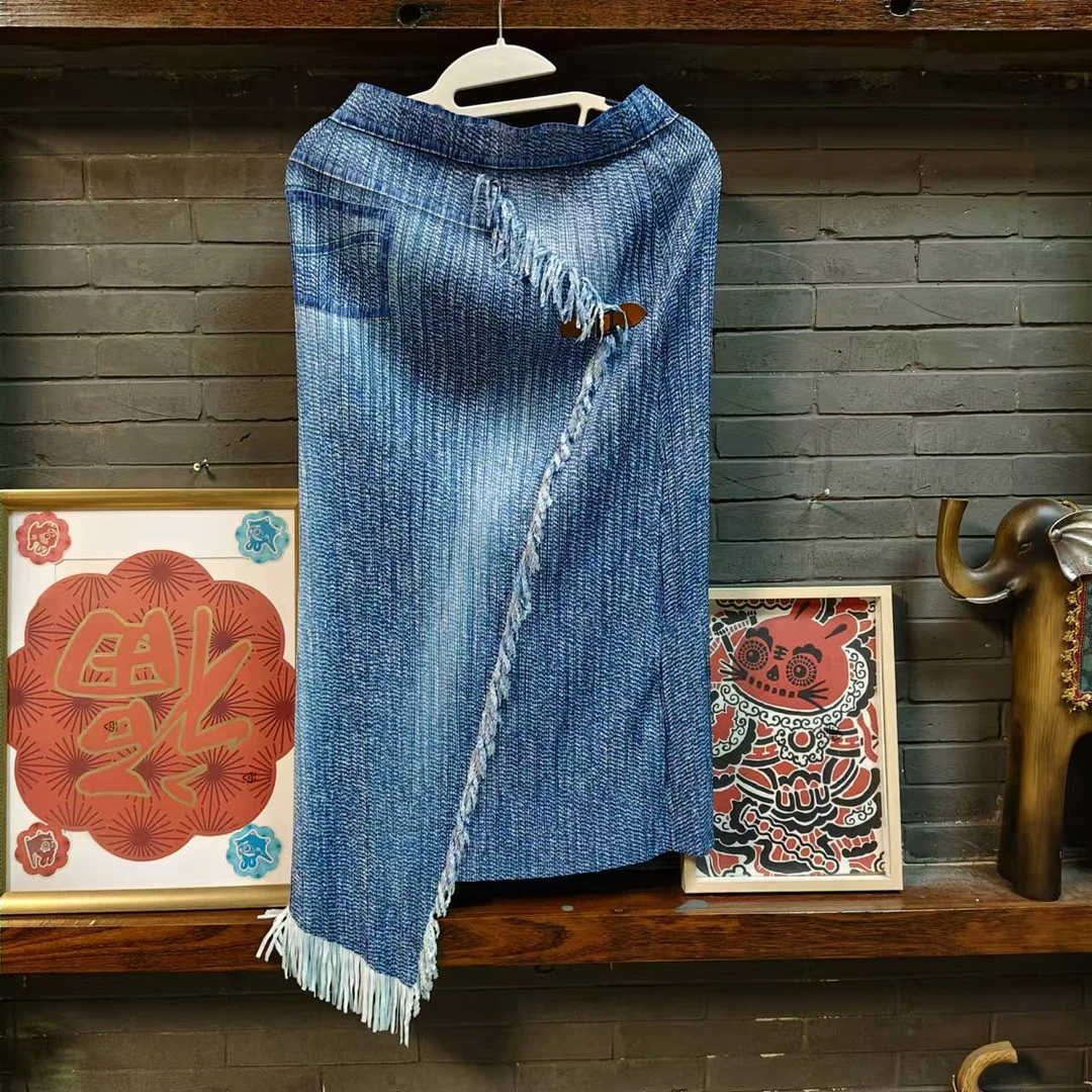 【清仓处理半裙】褶礼欧洲站2024春夏秋三季宽松短款褶皱半身裙