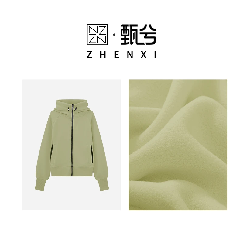 【ZHENXI甄兮】“小企鹅” 秋冬连帽 透气保暖柔软女款外套DJU6156