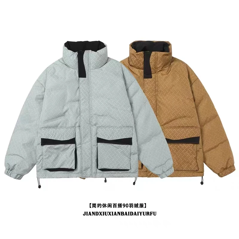 潮牌拼接撞色羽绒服218320